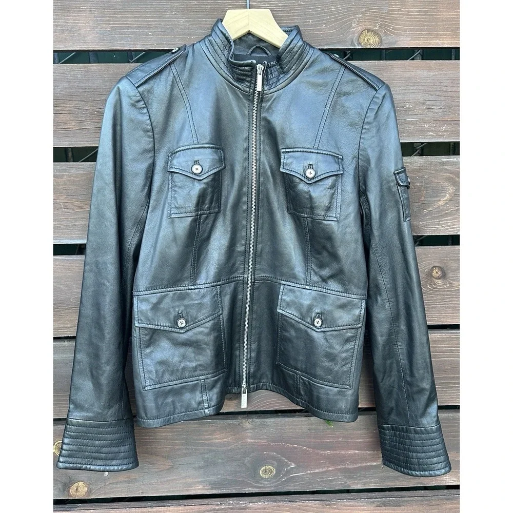 Tory Burch Black Leather Moto / Biker Jacket - Soft Leather‎ *Size 10 /Medium
